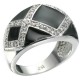 Rhodium Plated 36 Brilliant Clear CZ'S Ring